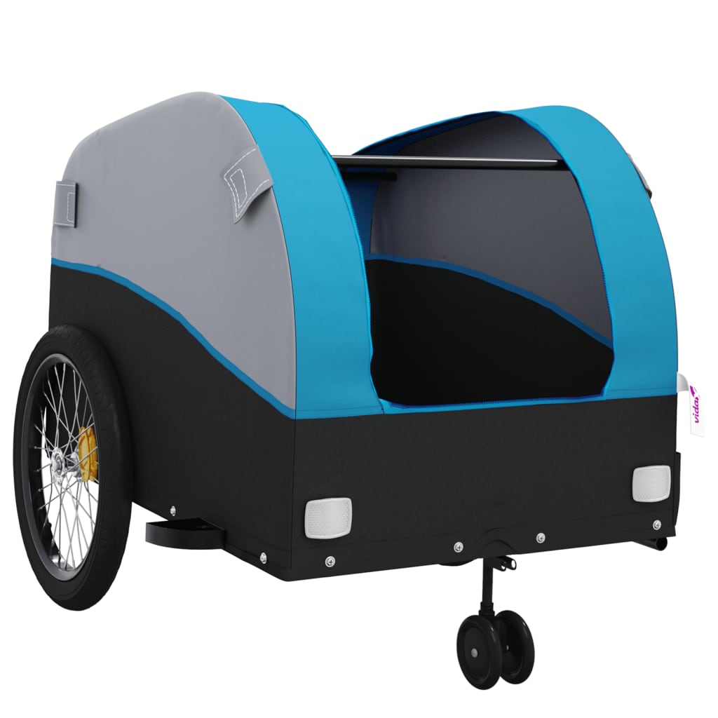 Rimorchio da Bici Nero e Blu 45 kg in Ferro | homemem39