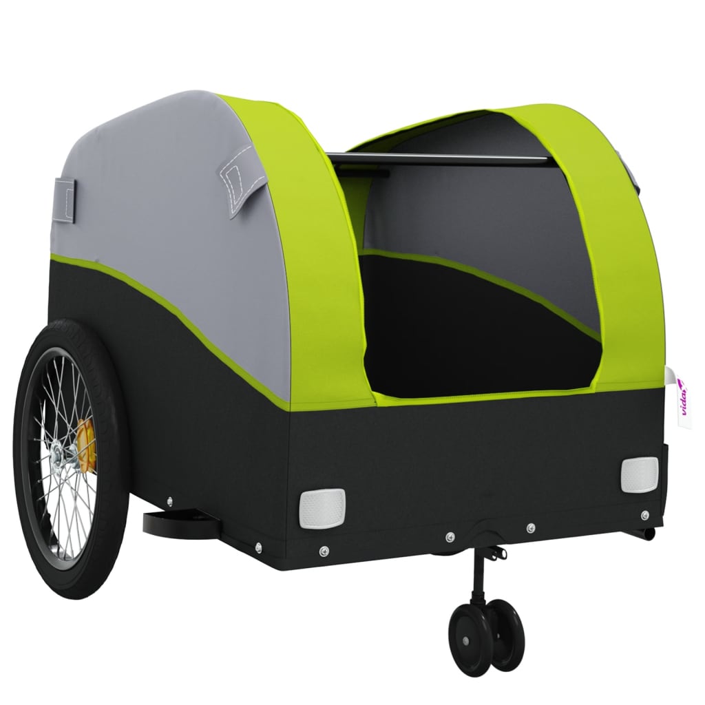 Rimorchio da Bici Nero e Verde 45 kg in Ferro | homemem39