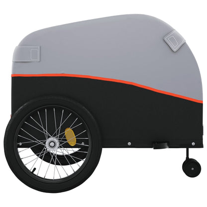 Rimorchio da Bici Nero e Arancione 45 kg in Ferro | homemem39