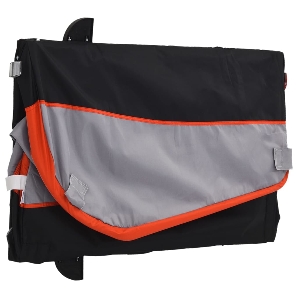 Rimorchio da Bici Nero e Arancione 45 kg in Ferro | homemem39