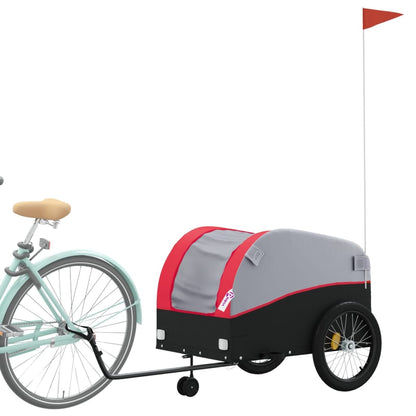 Rimorchio da Bici Nero e Rosso 45 kg in Ferro | homemem39