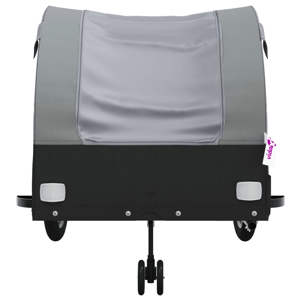 Rimorchio da Bici Nero e Grigio 45 kg in Ferro | homemem39
