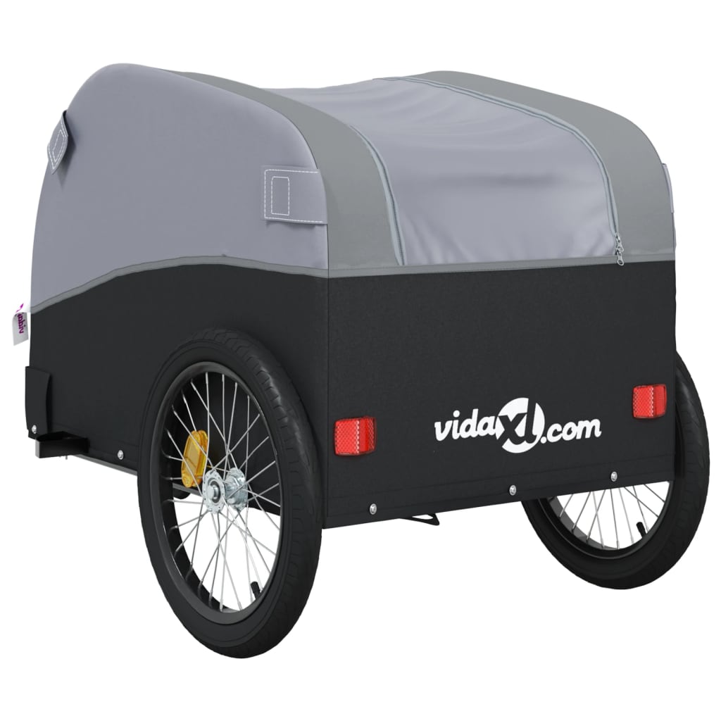 Rimorchio da Bici Nero e Grigio 45 kg in Ferro | homemem39