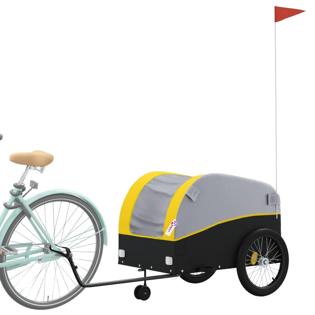 Rimorchio da Bici Nero e Giallo 45 kg in Ferro | homemem39