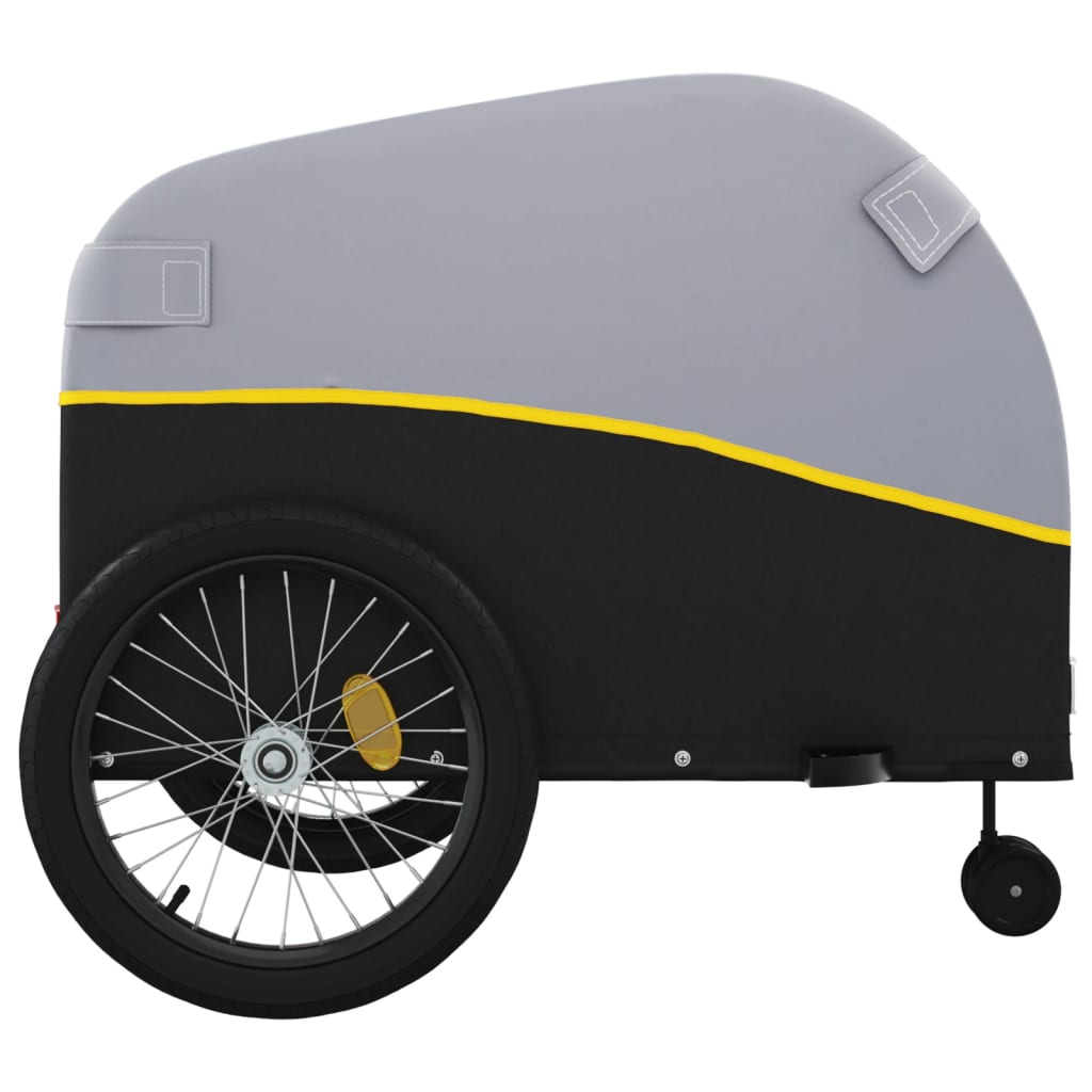 Rimorchio da Bici Nero e Giallo 45 kg in Ferro | homemem39
