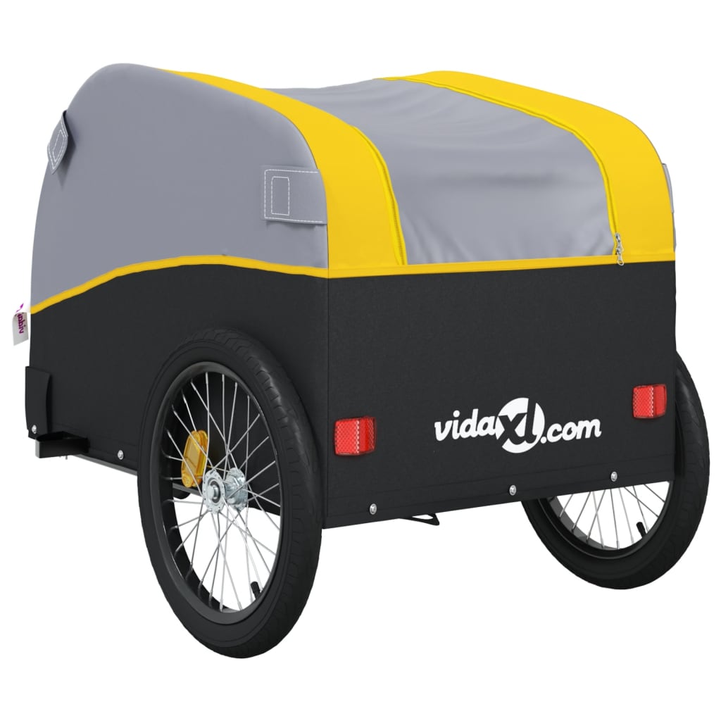 Rimorchio da Bici Nero e Giallo 45 kg in Ferro | homemem39
