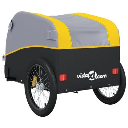 Rimorchio da Bici Nero e Giallo 45 kg in Ferro | homemem39