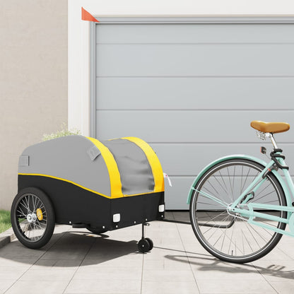 Rimorchio da Bici Nero e Giallo 45 kg in Ferro | homemem39