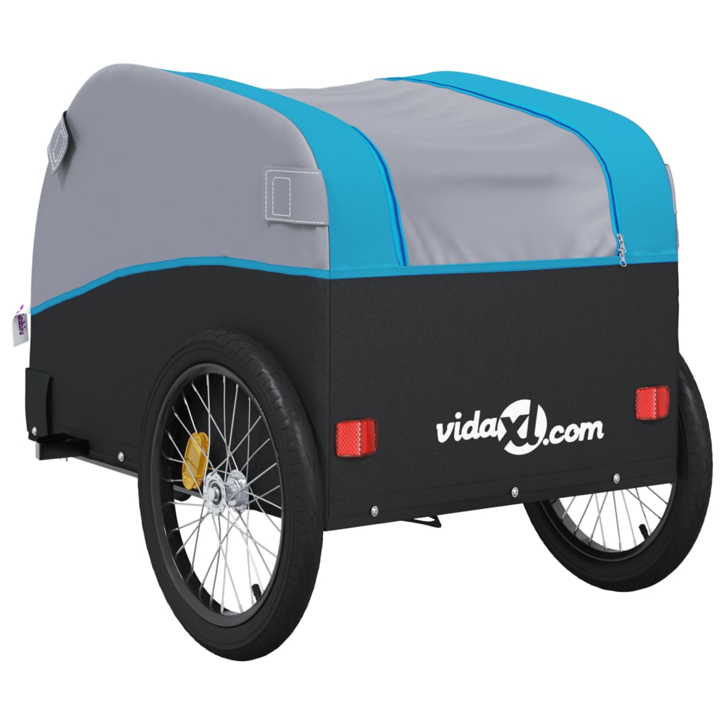 Rimorchio da Bici Nero e Blu 45 kg in Ferro | homemem39
