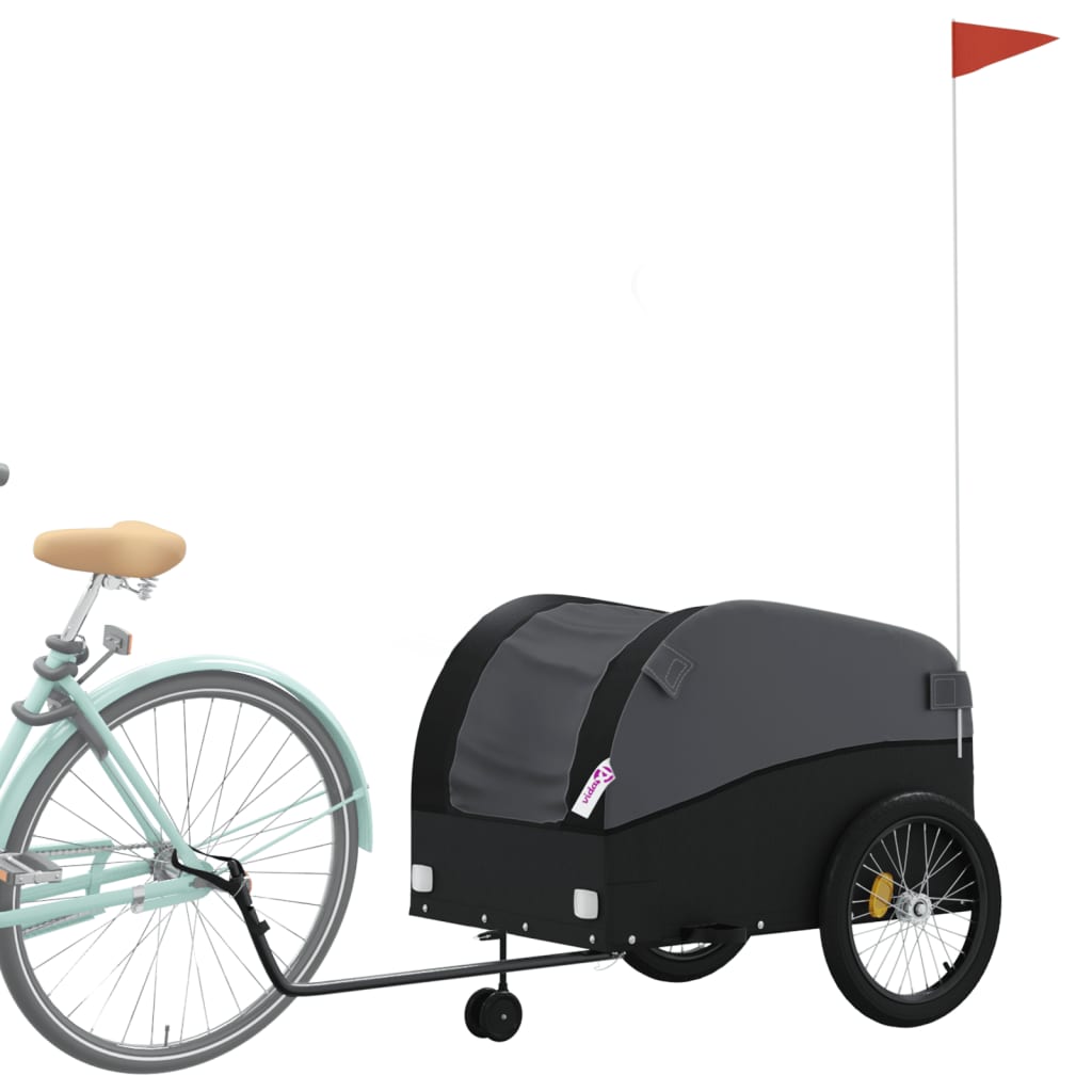 Rimorchio da Bici Nero 45 kg in Ferro | homemem39
