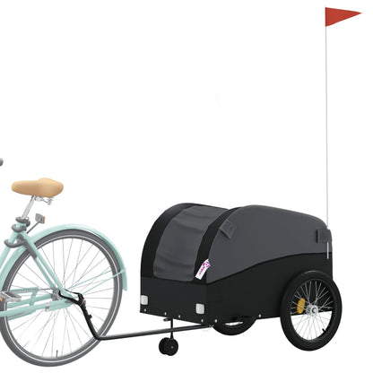 Rimorchio da Bici Nero 45 kg in Ferro | homemem39