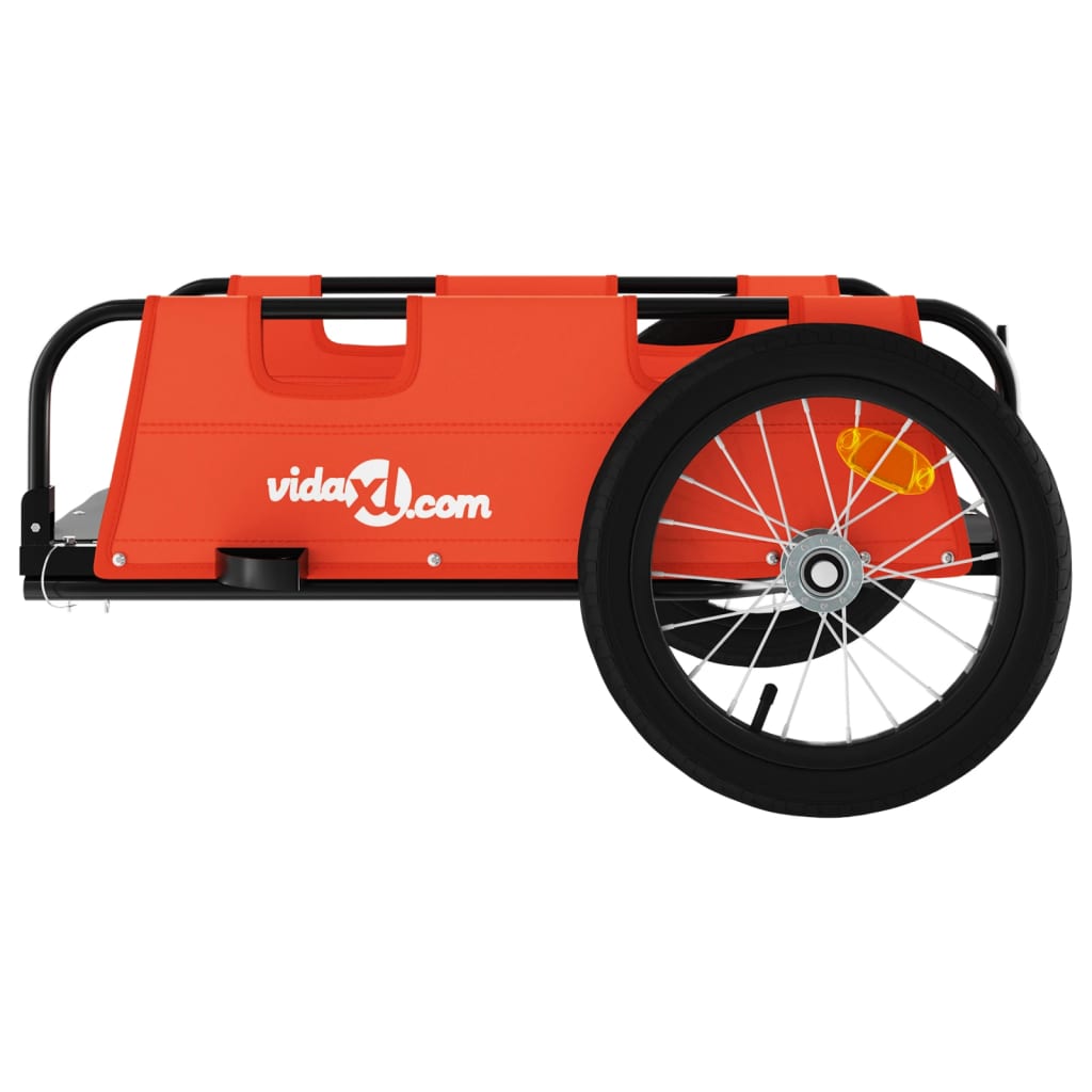 Rimorchio da Bici Arancione e Grigio Oxford e Ferro