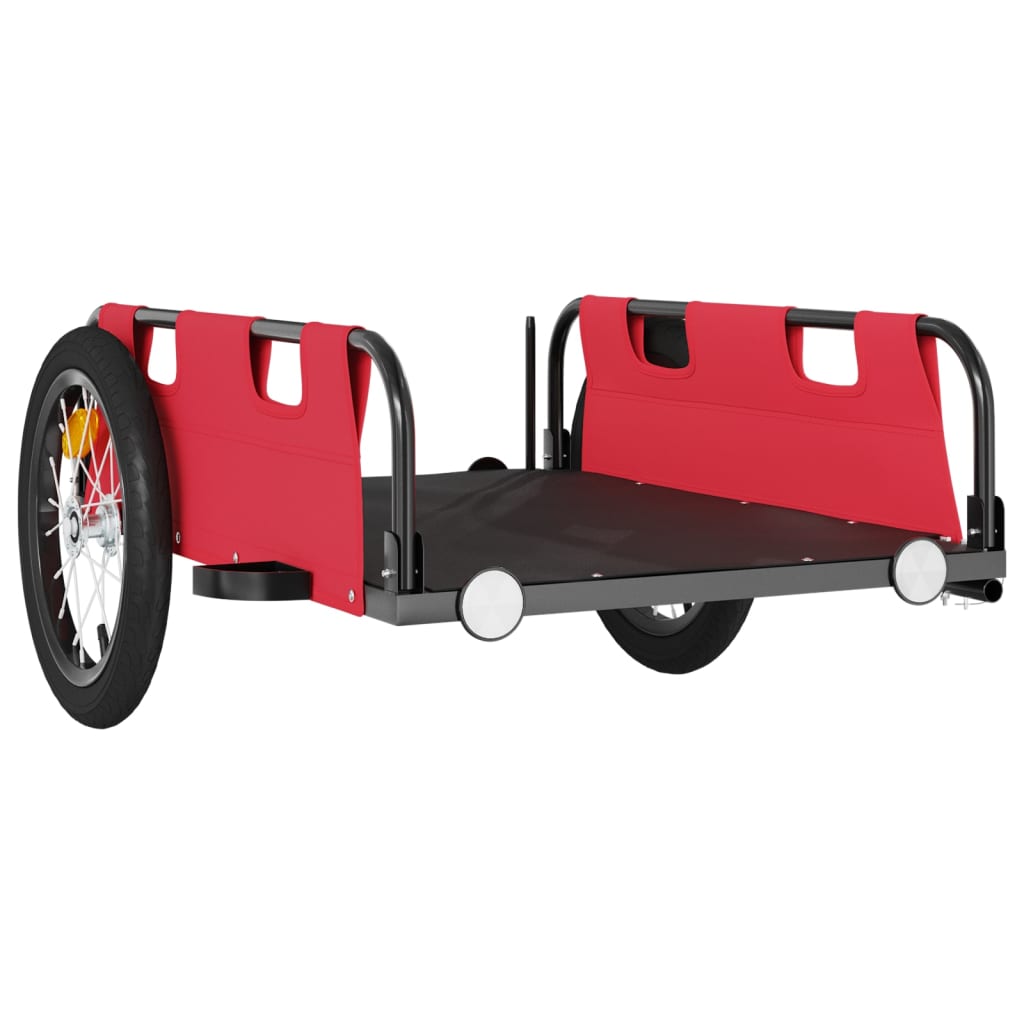 Rimorchio da Bici Rosso Oxford e Ferro