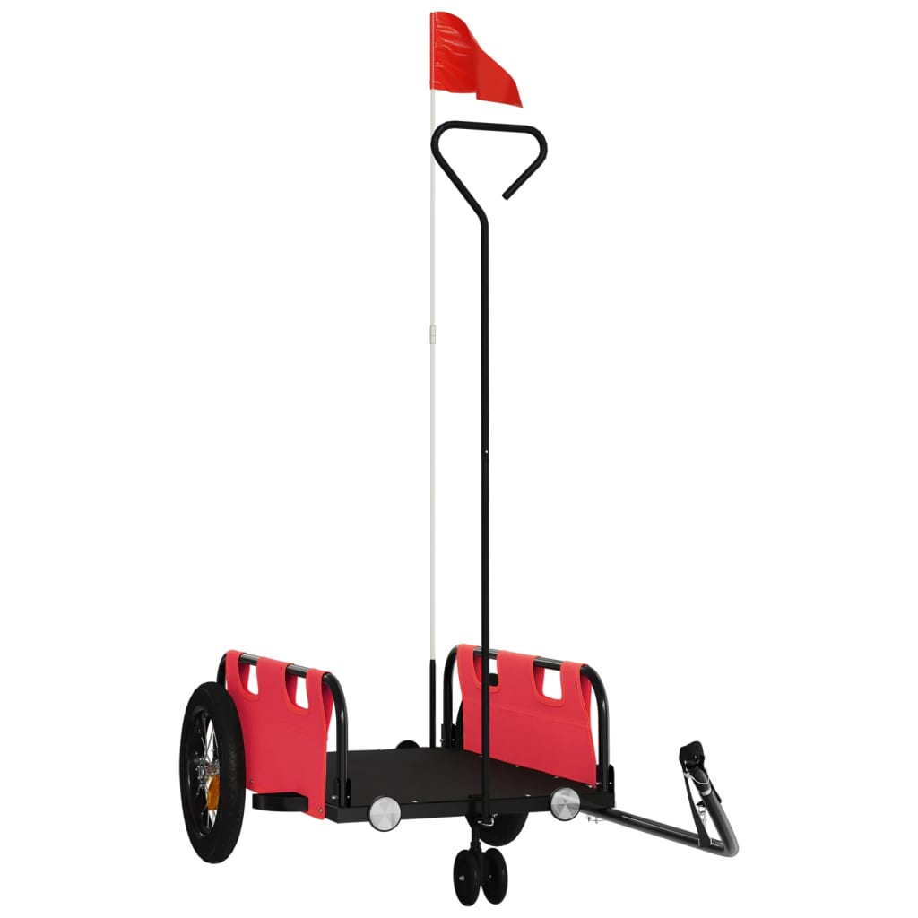 Rimorchio da Bici Rosso Oxford e Ferro | homemem39