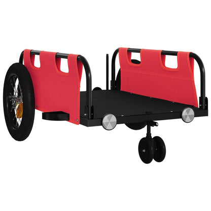 Rimorchio da Bici Rosso Oxford e Ferro