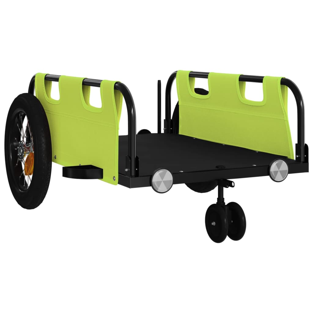 Rimorchio da Bici Verde Oxford e Ferro