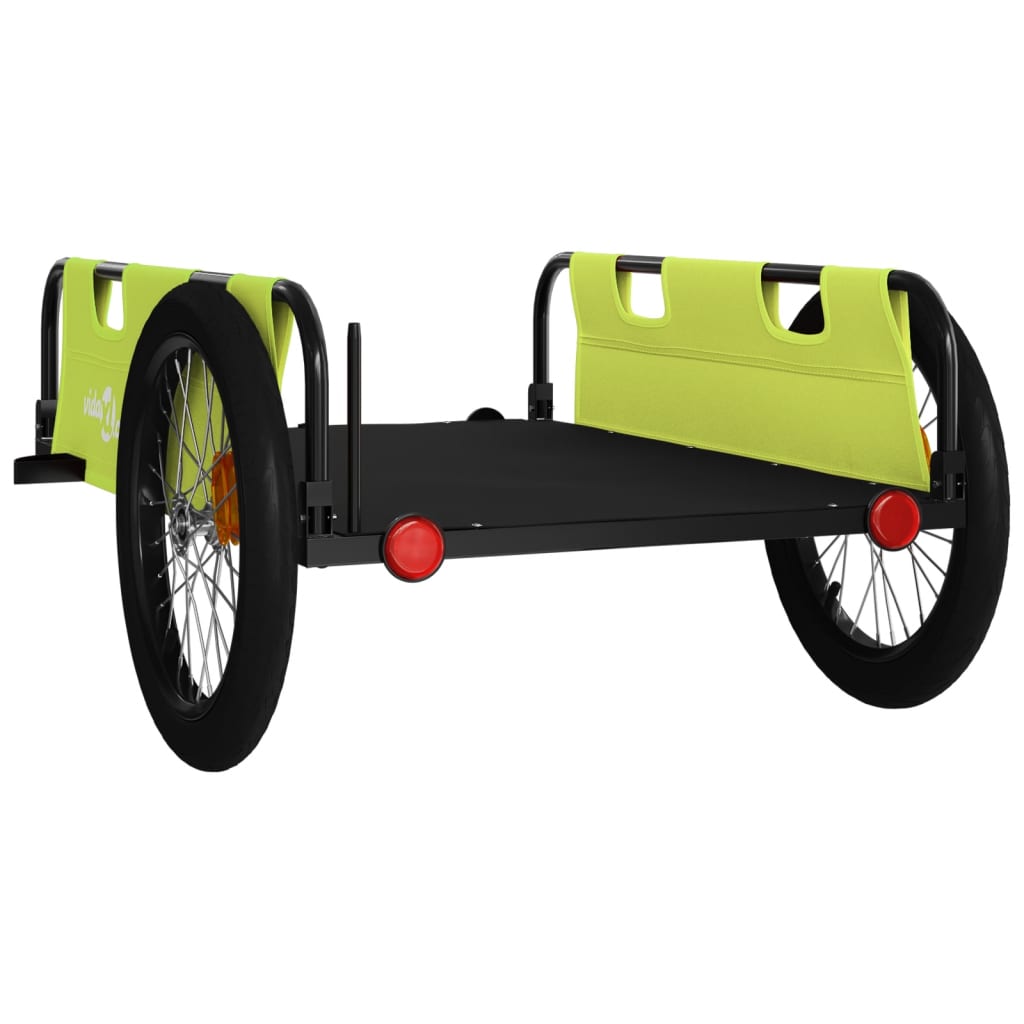 Rimorchio da Bici Verde e Nero in Tessuto Oxford e Ferro | homemem39