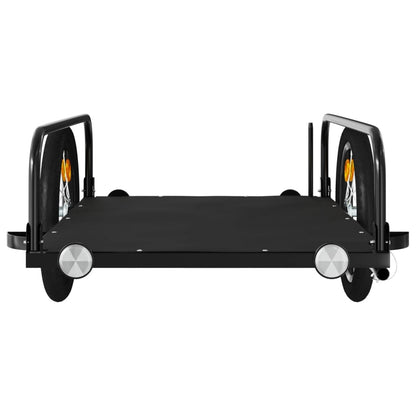 Rimorchio da Bici Nero 126x63x34 cm in Ferro