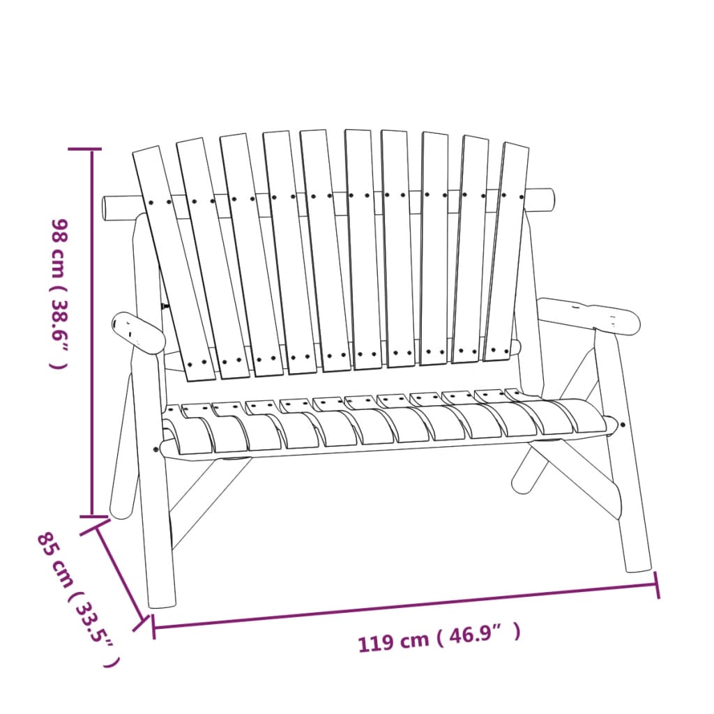Set Divani da Giardino 3 pz in Legno Massello di Abete