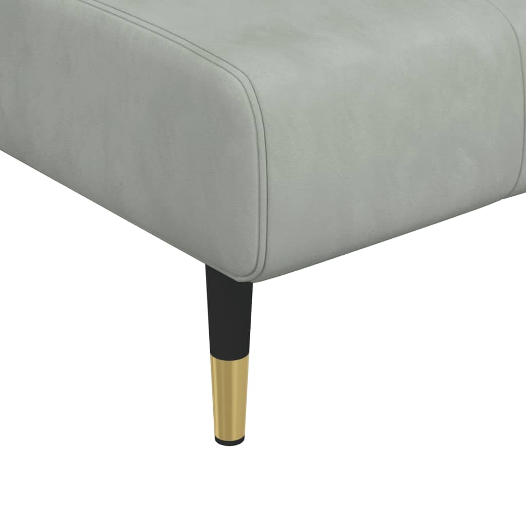Divano Letto a L Grigio Chiaro 275x140x70 cm in Velluto | homemem39