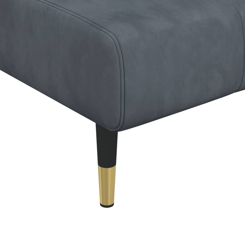 Divano Letto a L Grigio Scuro 275x140x70 cm in Velluto | homemem39