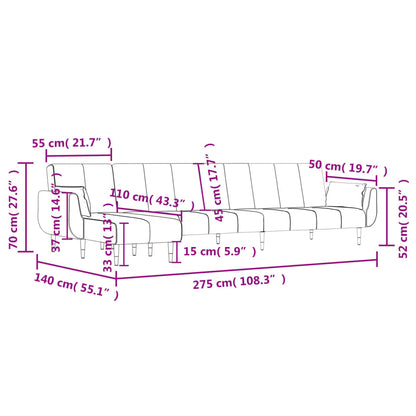 Divano Letto a L Grigio Scuro 275x140x70 cm in Velluto | homemem39