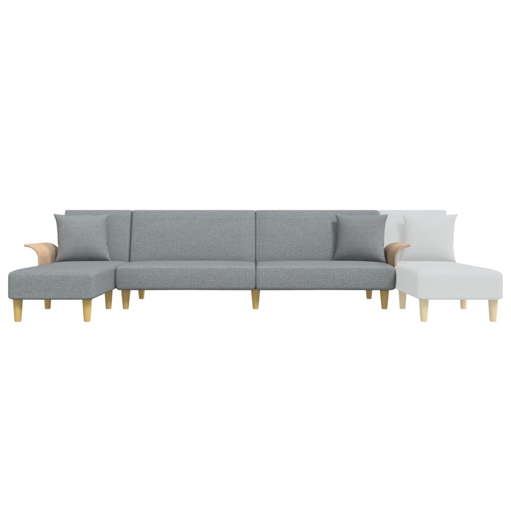 Divano Letto a L Grigio Chiaro 279x140x70 cm in Tessuto | homemem39