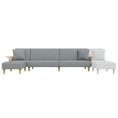 Divano Letto a L Grigio Chiaro 279x140x70 cm in Tessuto | homemem39