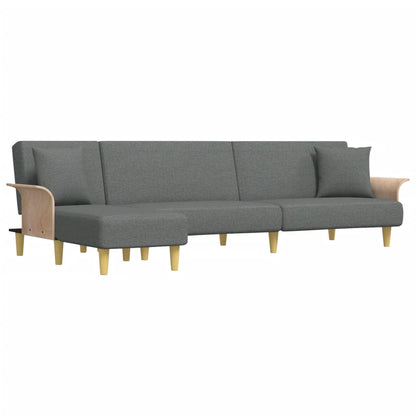 Divano Letto a L Grigio Scuro 279x140x70 cm in Tessuto | homemem39
