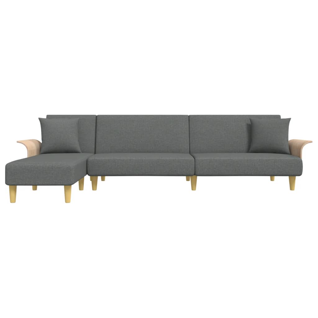 Divano Letto a L Grigio Scuro 279x140x70 cm in Tessuto | homemem39