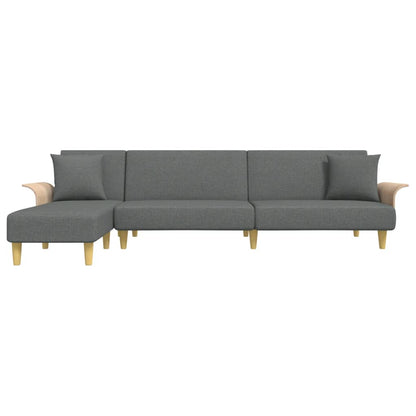 Divano Letto a L Grigio Scuro 279x140x70 cm in Tessuto | homemem39