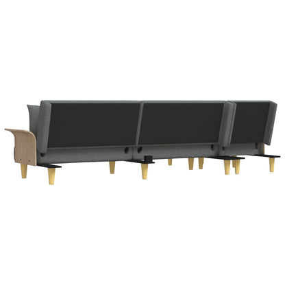 Divano Letto a L Grigio Scuro 279x140x70 cm in Tessuto | homemem39