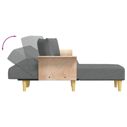Divano Letto a L Grigio Scuro 279x140x70 cm in Tessuto | homemem39