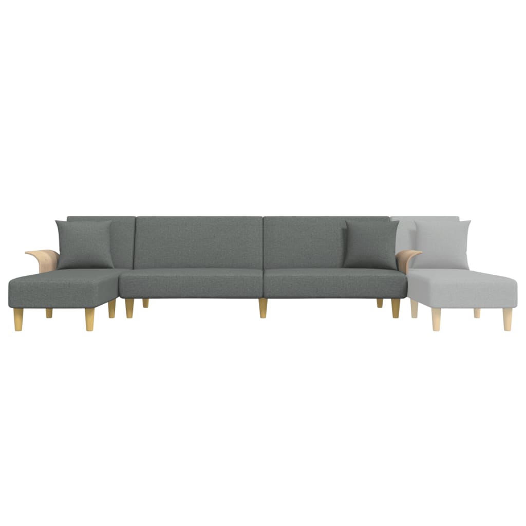 Divano Letto a L Grigio Scuro 279x140x70 cm in Tessuto | homemem39