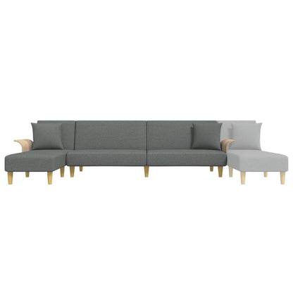 Divano Letto a L Grigio Scuro 279x140x70 cm in Tessuto | homemem39