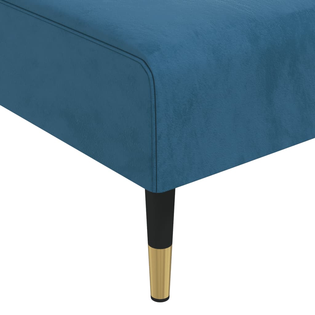 Divano Letto a L Blu 271x140x70 cm in Velluto