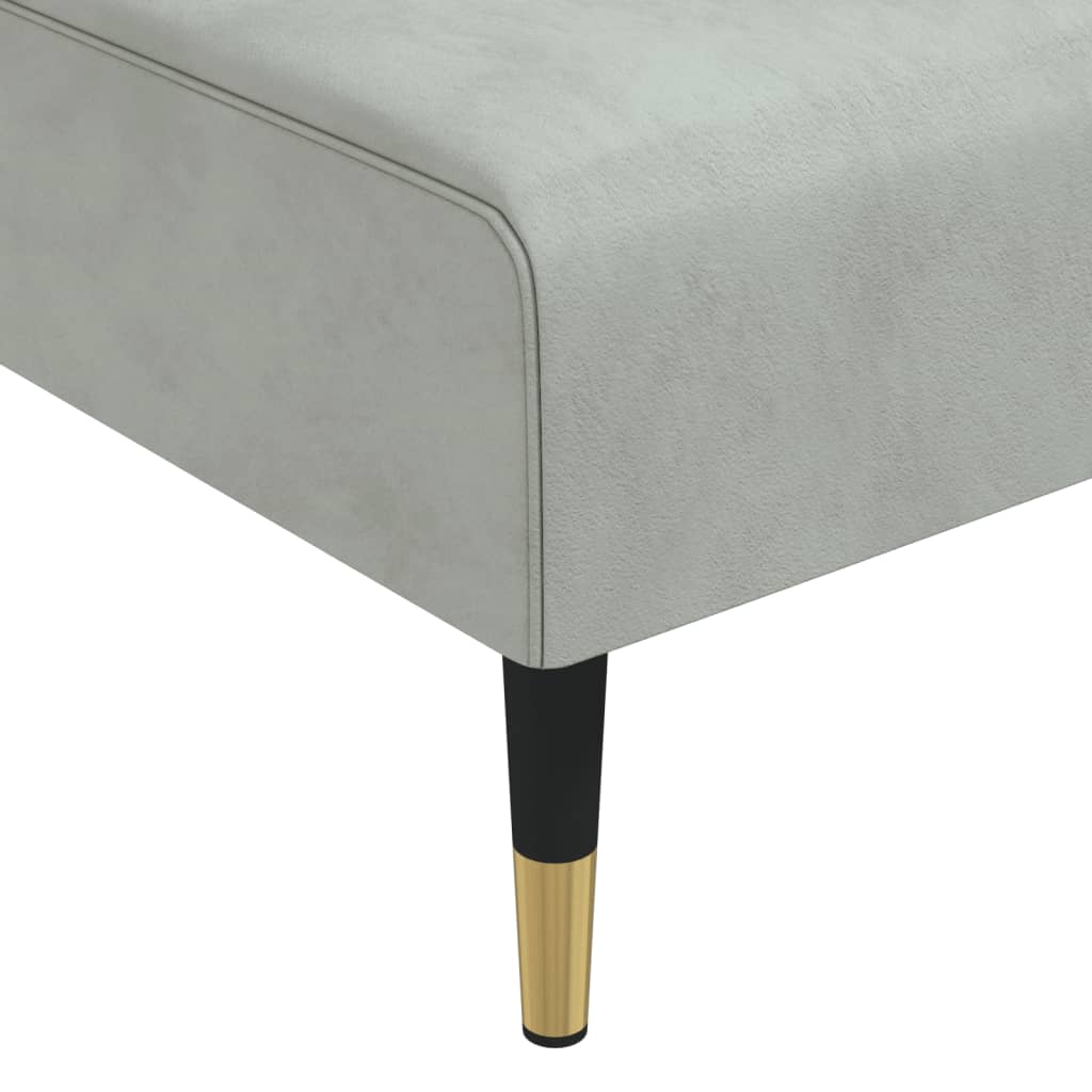 Divano Letto a L Grigio Chiaro 271x140x70 cm in Velluto - homemem39