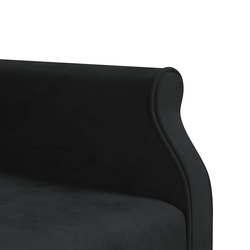 Divano Letto a L Nero 271x140x70 cm in Velluto | homemem39