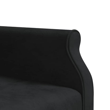 Divano Letto a L Nero 271x140x70 cm in Velluto | homemem39