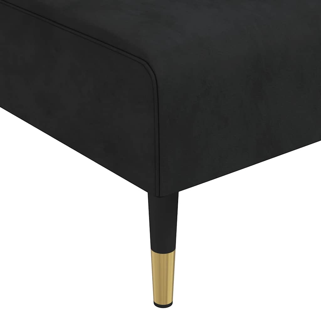 Divano Letto a L Nero 271x140x70 cm in Velluto | homemem39