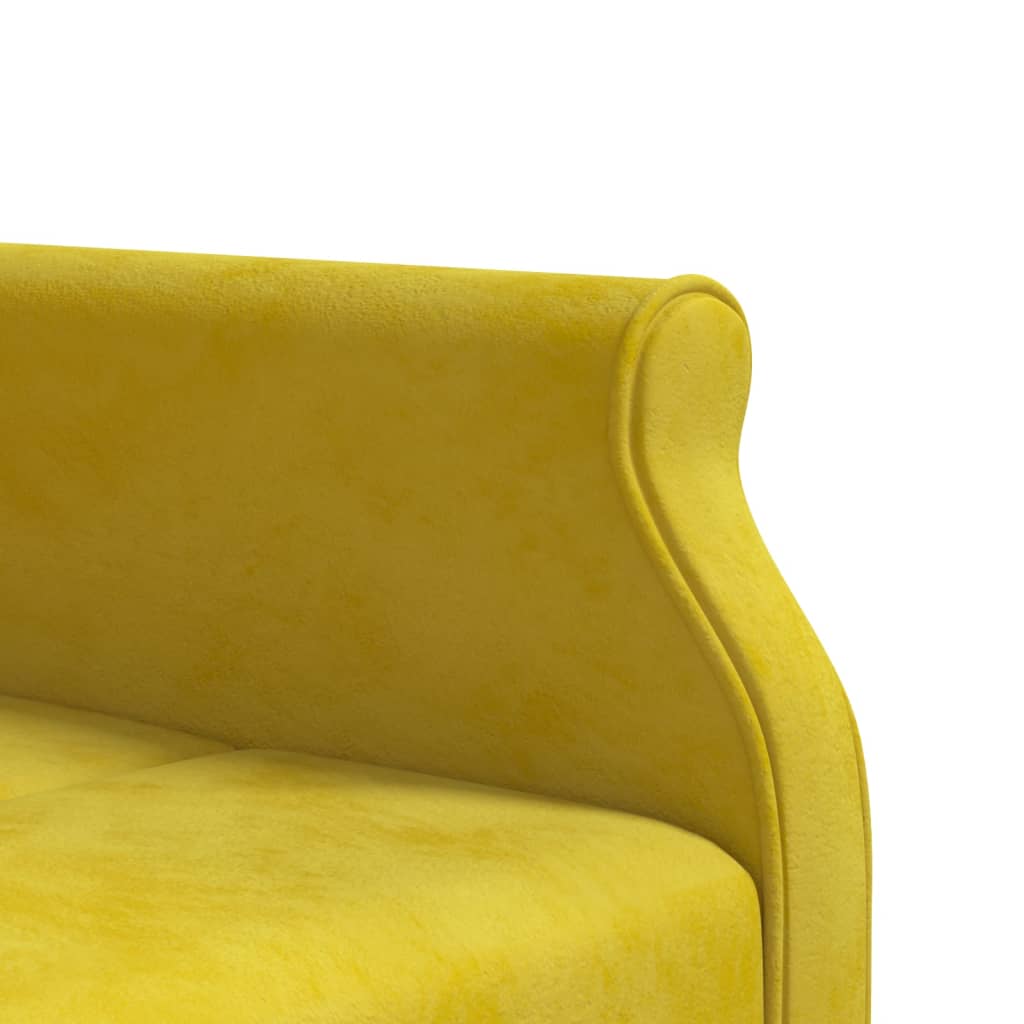 Divano Letto a L Giallo 271x140x70 cm in Velluto