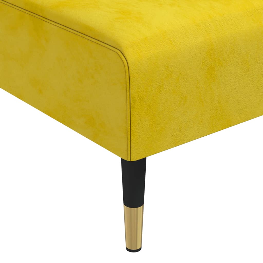 Divano Letto a L Giallo 271x140x70 cm in Velluto