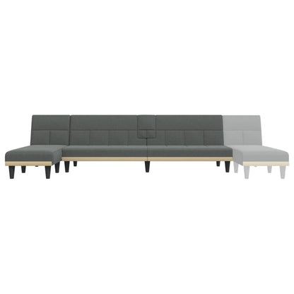 Divano Letto a L Grigio Scuro 255x140x70 cm in Tessuto - homemem39