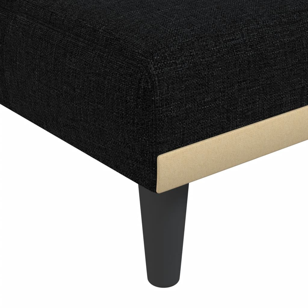 Divano Letto a L Nero 255x140x70 cm in Tessuto - homemem39