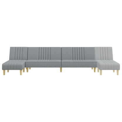 Divano Letto a L Grigio Chiaro 255x140x70 cm in Tessuto