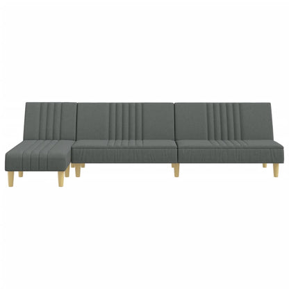 Divano Letto a L Grigio Scuro 255x140x70 cm in Tessuto