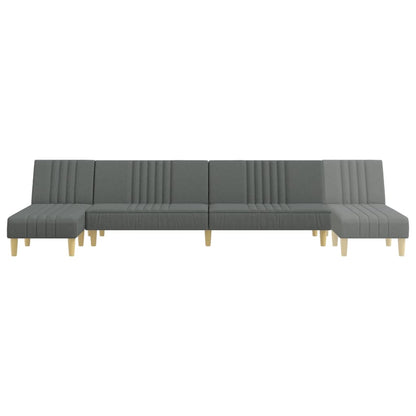 Divano Letto a L Grigio Scuro 255x140x70 cm in Tessuto