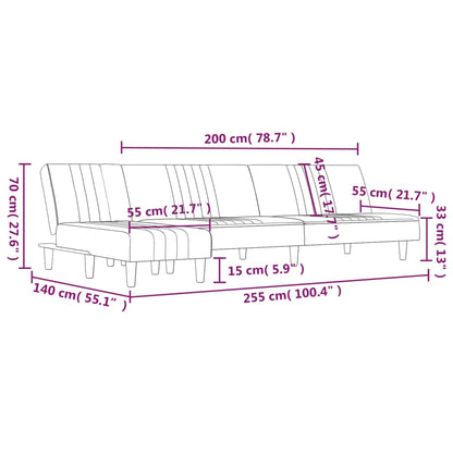 Divano Letto a L Grigio Scuro 255x140x70 cm in Tessuto