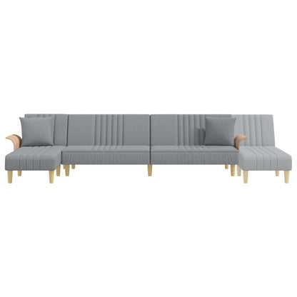 Divano Letto a L Grigio Chiaro 279x140x70 cm in Tessuto