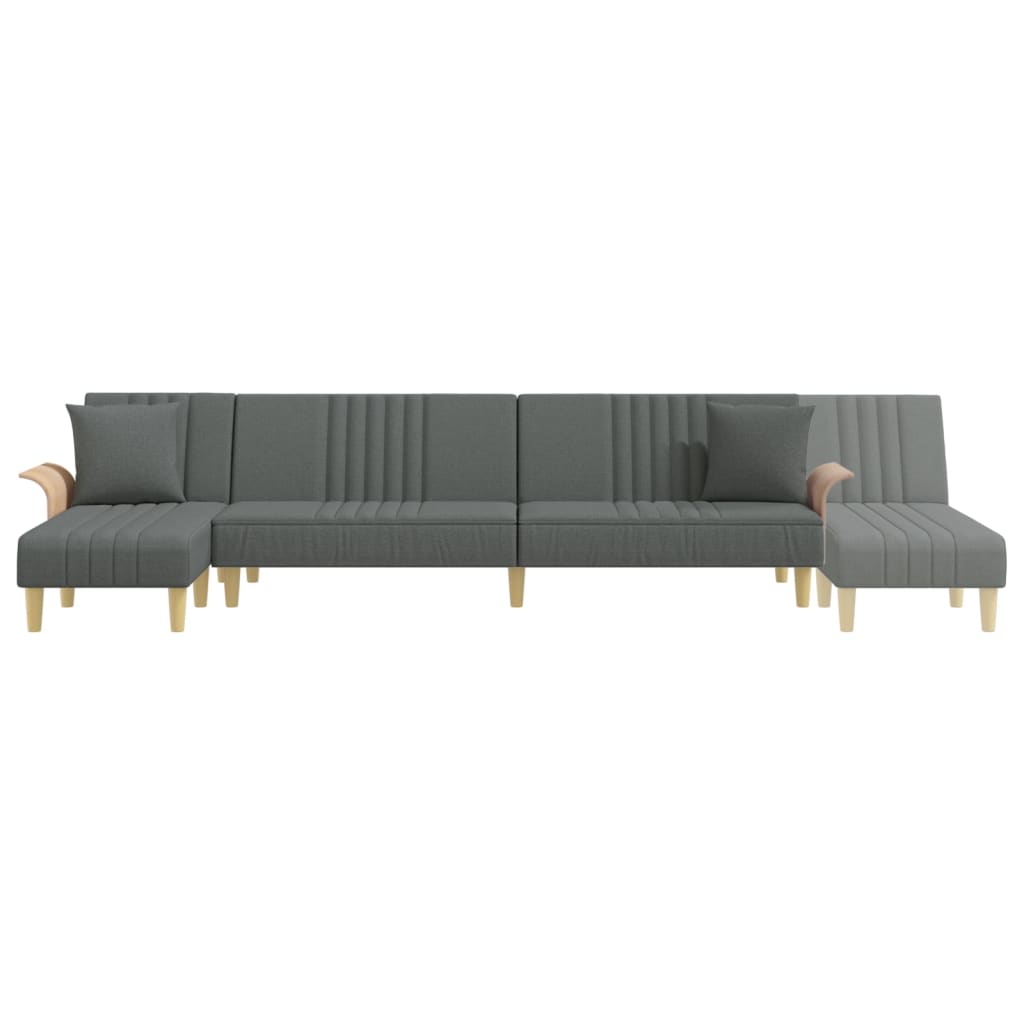 Divano Letto a L Grigio Scuro 279x140x70 cm in Tessuto - homemem39